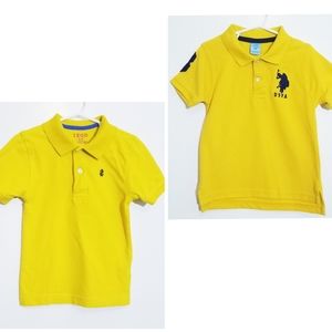 Boy's Yellow Polo Shirt Bundle Size 4/4T Izod & U.S. Polo Assn. Brand